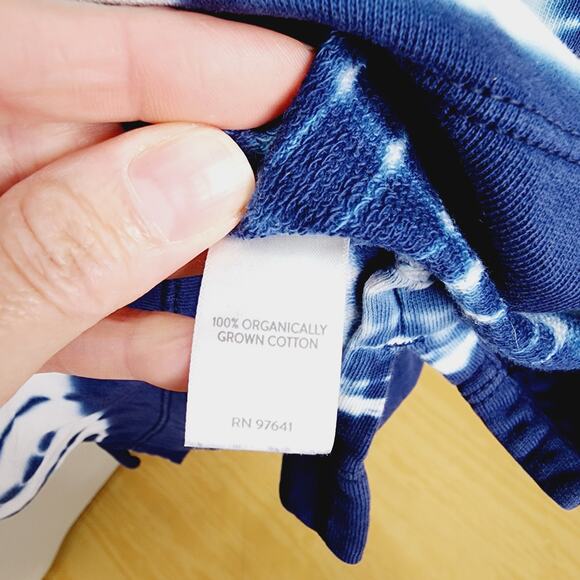 Pure Jill Organically Grown Cotton  BOHO Soft Knit Blue Tie Die Sweatshirt Dress - Picture 8 of 11